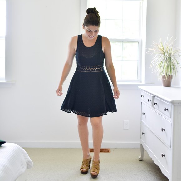 Free People Black Daisy Lace Dress - Picture 3 of 3